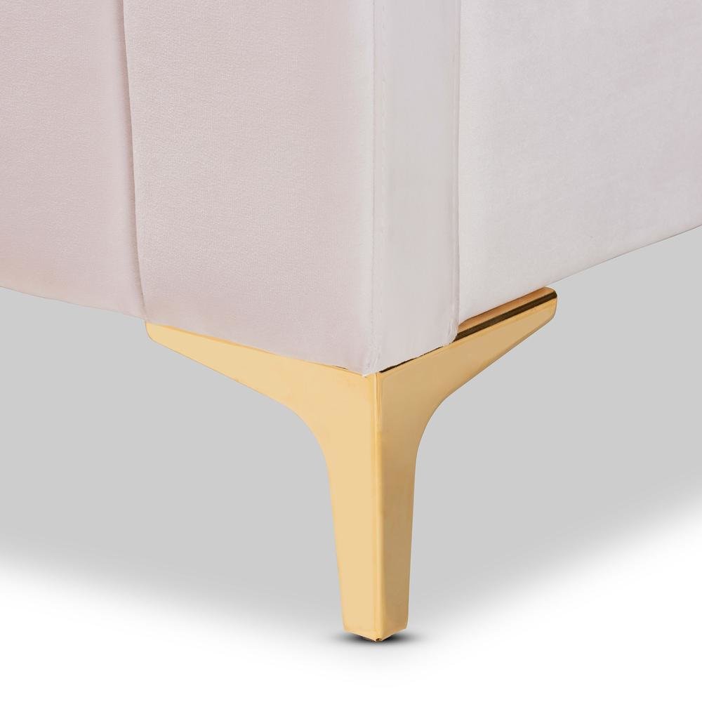 Gold Finished Queen Size Platform Bed