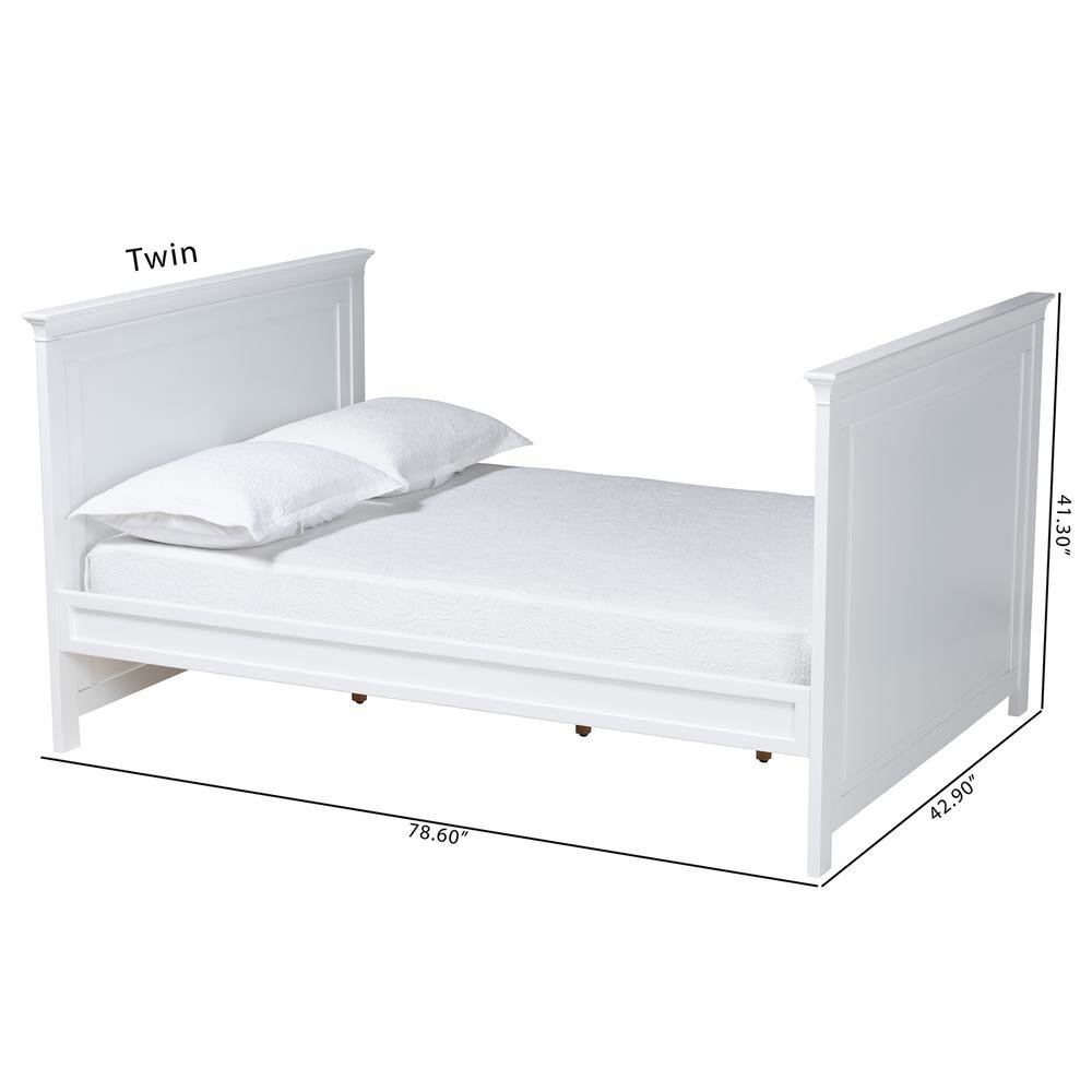 Baxton Studio Ceri Classic and Traditional White Finished Wood Full Size Daybed