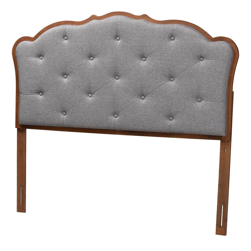 Walnut Brown Finished Wood Queen Size Headboard