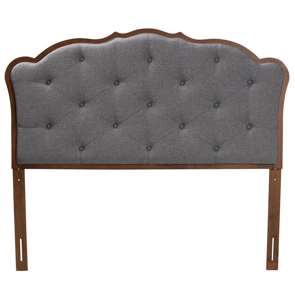Walnut Brown Finished Wood Queen Size Headboard