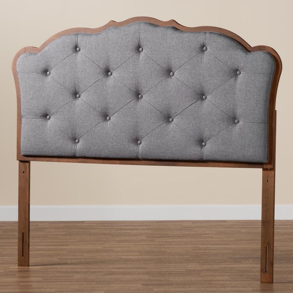 Walnut Brown Finished Wood Queen Size Headboard