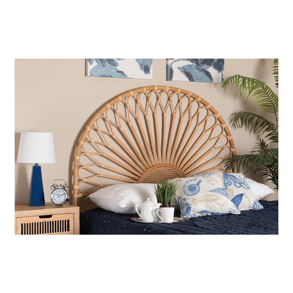 Bohemian Natural Rattan Queen Size Standalone Headboard