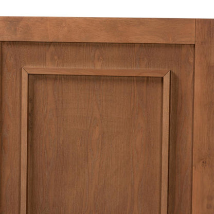 Giordano Classic and Traditional Ash Walnut Finished Wood Queen Size Headboard