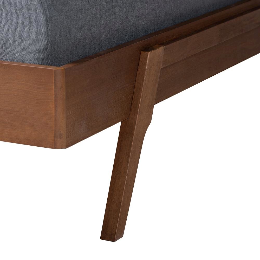 Sarita Mid-Century Modern Ash Walnut Finished Wood King Size Bed Frame