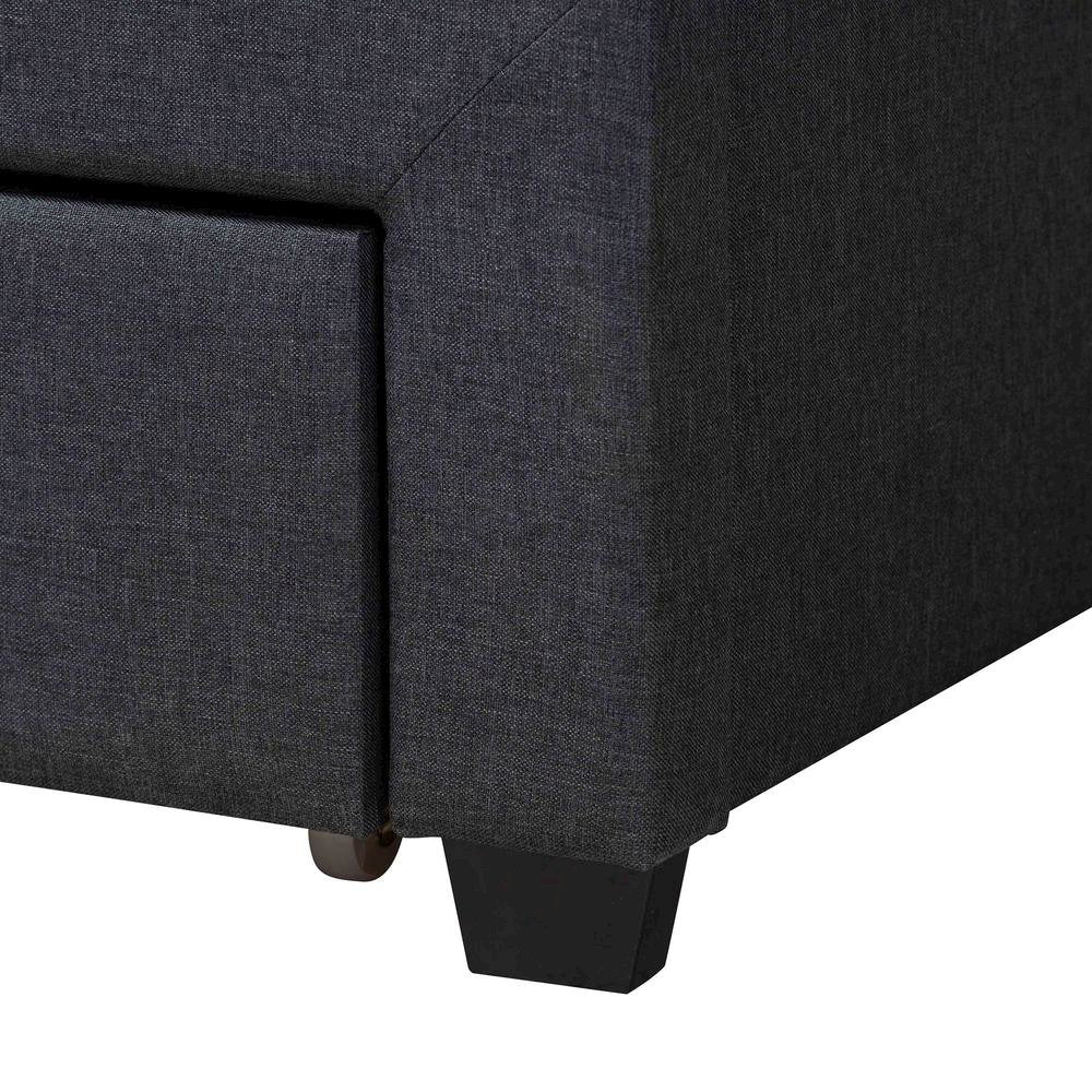 Dark Brown Finished Wood Queen Size 3-Drawer Storage Platform Bed