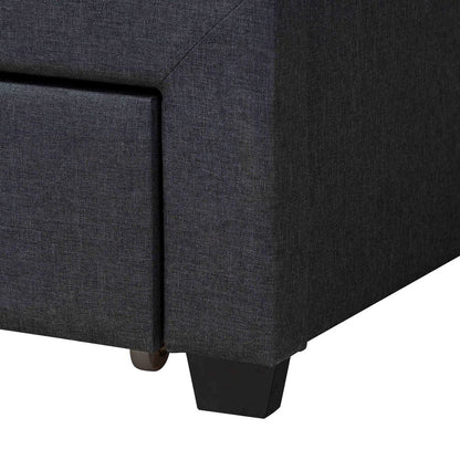 Dark Brown Finished Wood Queen Size 3-Drawer Storage Platform Bed