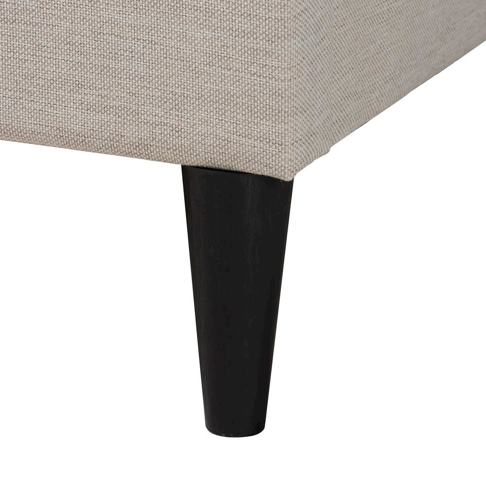 Transitional Beige Fabric Upholstered Queen Size Platform Bed