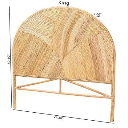Seana Bohemian Honey Rattan Queen Size Standalone Headboard