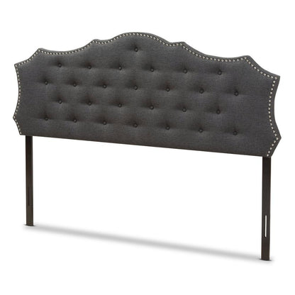 Aurora Modern and Contemporary Dark Grey Fabric King Size Headboard