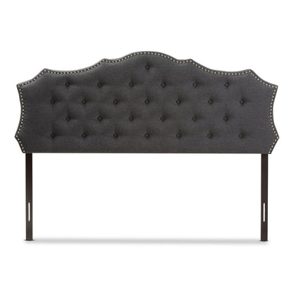 Aurora Modern and Contemporary Dark Grey Fabric King Size Headboard