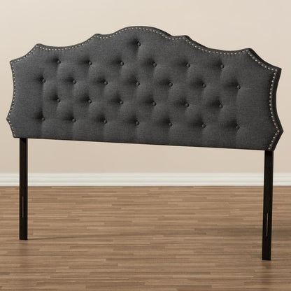 Aurora Modern and Contemporary Dark Grey Fabric King Size Headboard