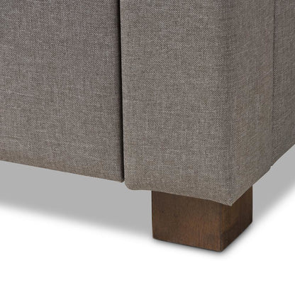 Light Grey Fabric Upholstered King Size Storage Bed