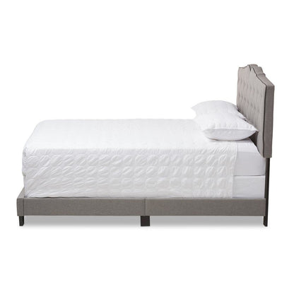 Vivienne Modern and Contemporary Light Grey Fabric Upholstered Queen Size Bed