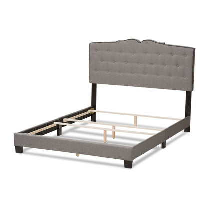 Vivienne Modern and Contemporary Light Grey Fabric Upholstered Queen Size Bed