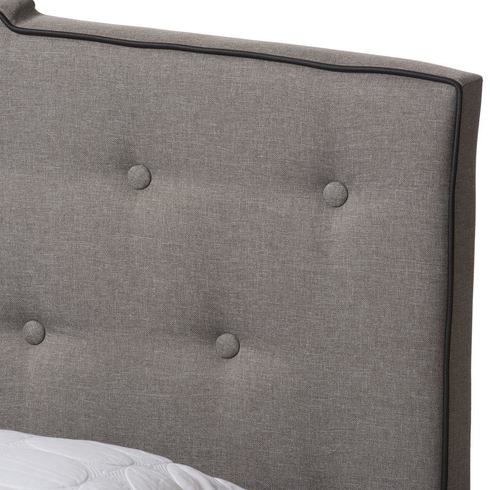 Vivienne Modern and Contemporary Light Grey Fabric Upholstered Queen Size Bed