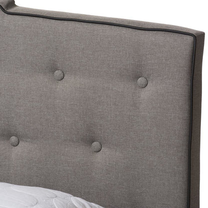 Vivienne Modern and Contemporary Light Grey Fabric Upholstered Queen Size Bed