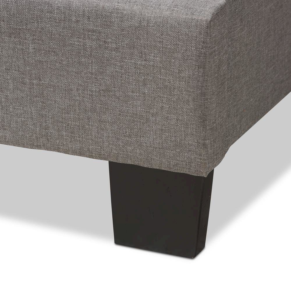 Vivienne Modern and Contemporary Light Grey Fabric Upholstered Queen Size Bed