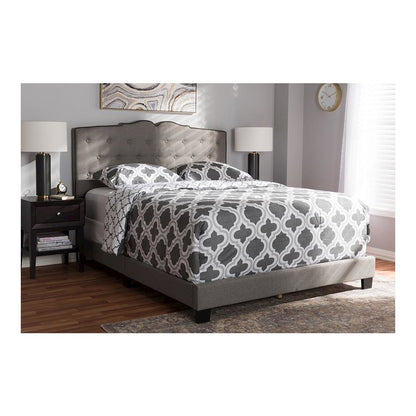 Vivienne Modern and Contemporary Light Grey Fabric Upholstered Queen Size Bed