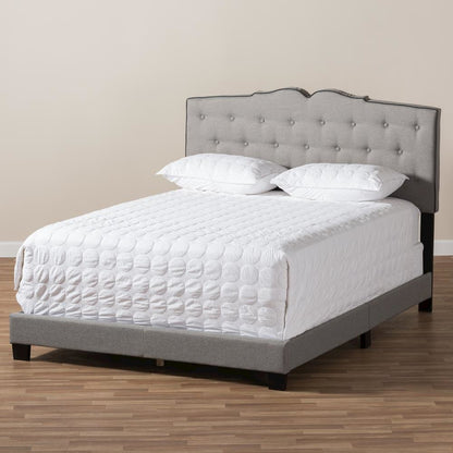 Vivienne Modern and Contemporary Light Grey Fabric Upholstered Queen Size Bed