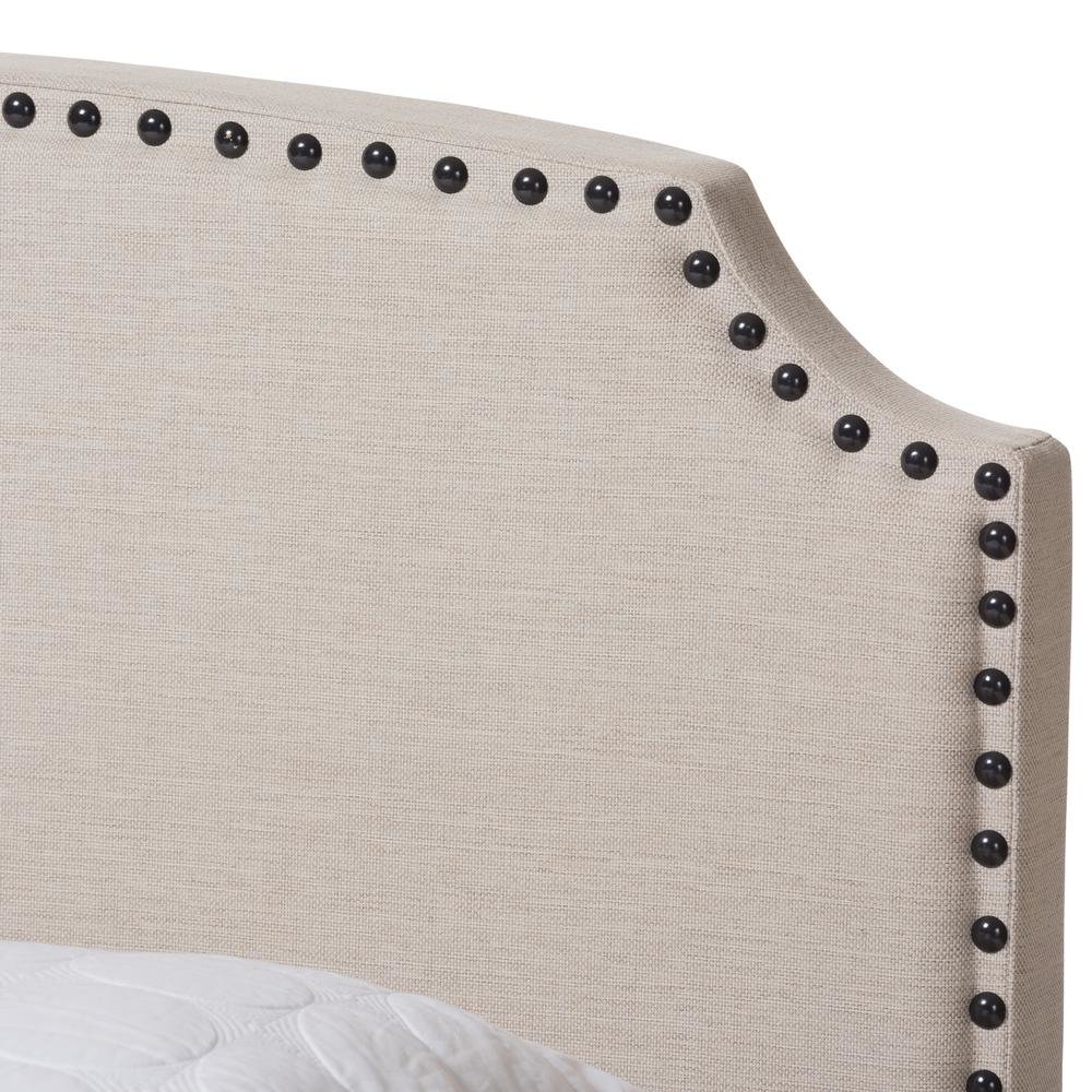 Odette Modern and Contemporary Light Beige Fabric Upholstered Queen Size Bed