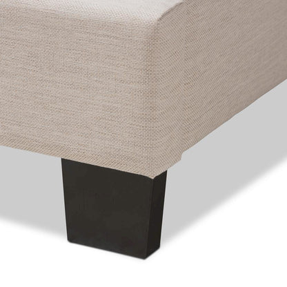 Odette Modern and Contemporary Light Beige Fabric Upholstered Queen Size Bed