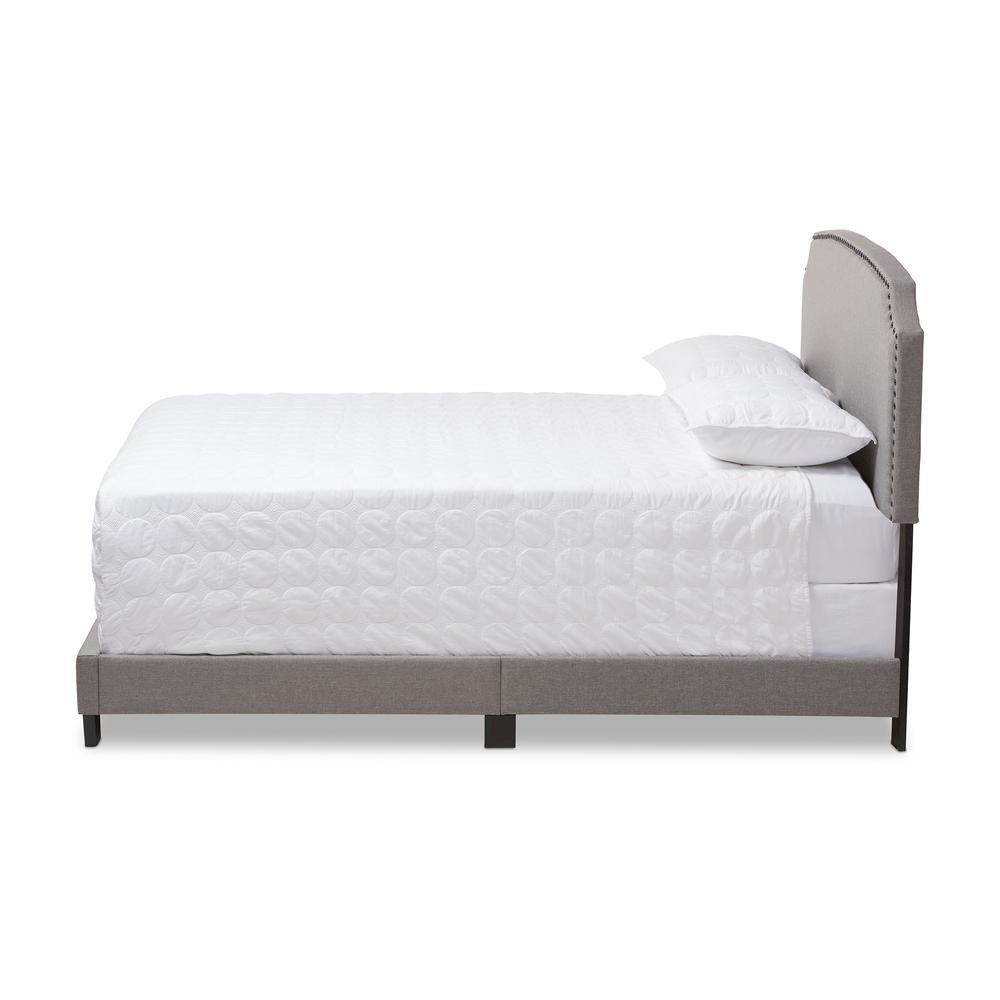 Odette Modern and Contemporary Light Grey Fabric Upholstered Queen Size Bed