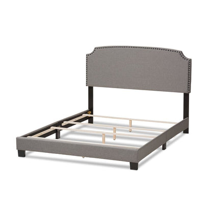 Odette Modern and Contemporary Light Grey Fabric Upholstered Queen Size Bed