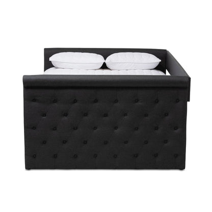 Amaya Modern and Contemporary Dark Grey Fabric Upholstered Queen Size Daybed