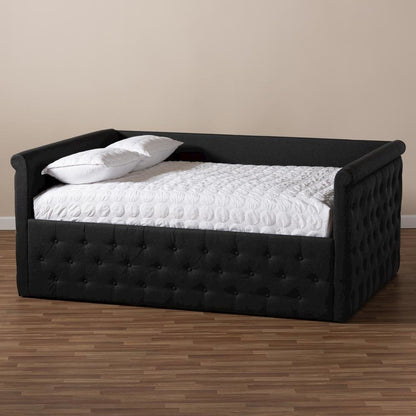 Amaya Modern and Contemporary Dark Grey Fabric Upholstered Queen Size Daybed