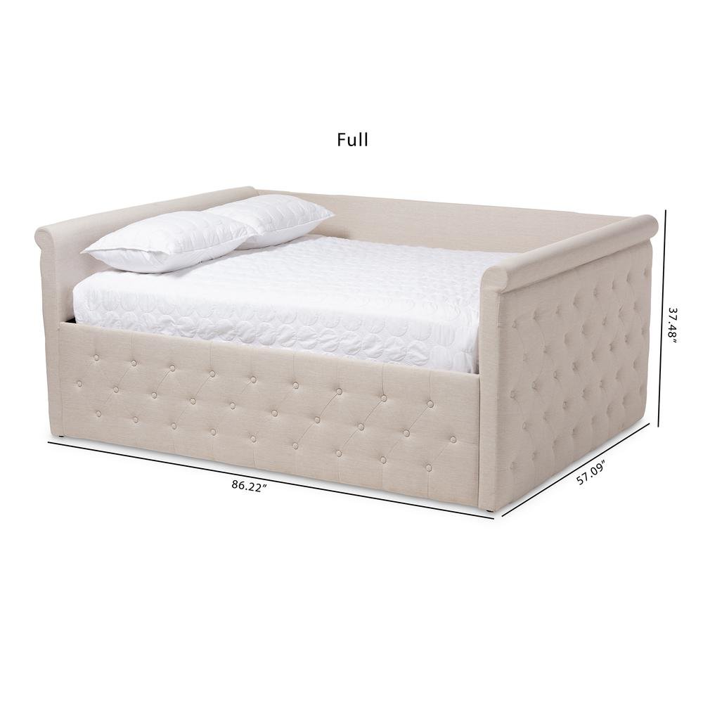 Amaya Modern and Contemporary Light Beige Fabric Upholstered Queen Size Daybed