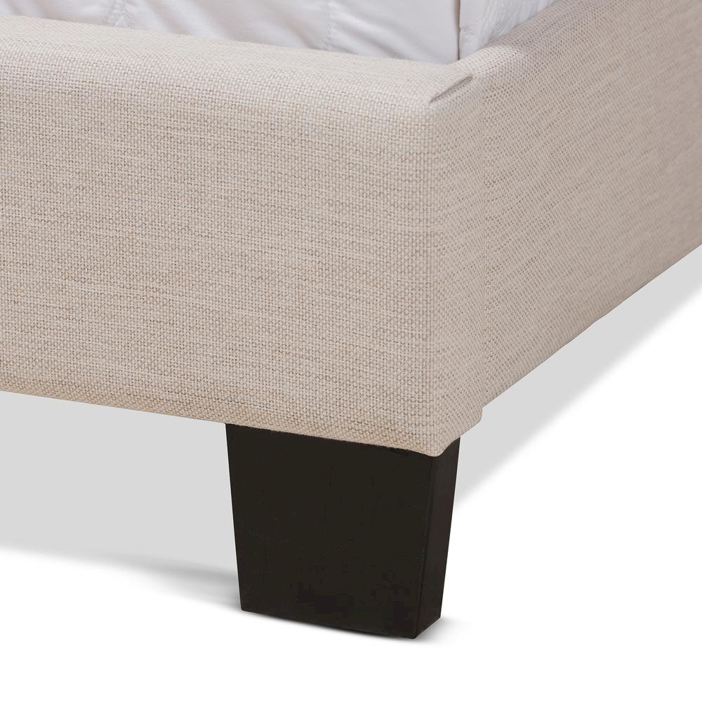 Lisette Modern and Contemporary Beige Fabric Upholstered Queen Size Bed