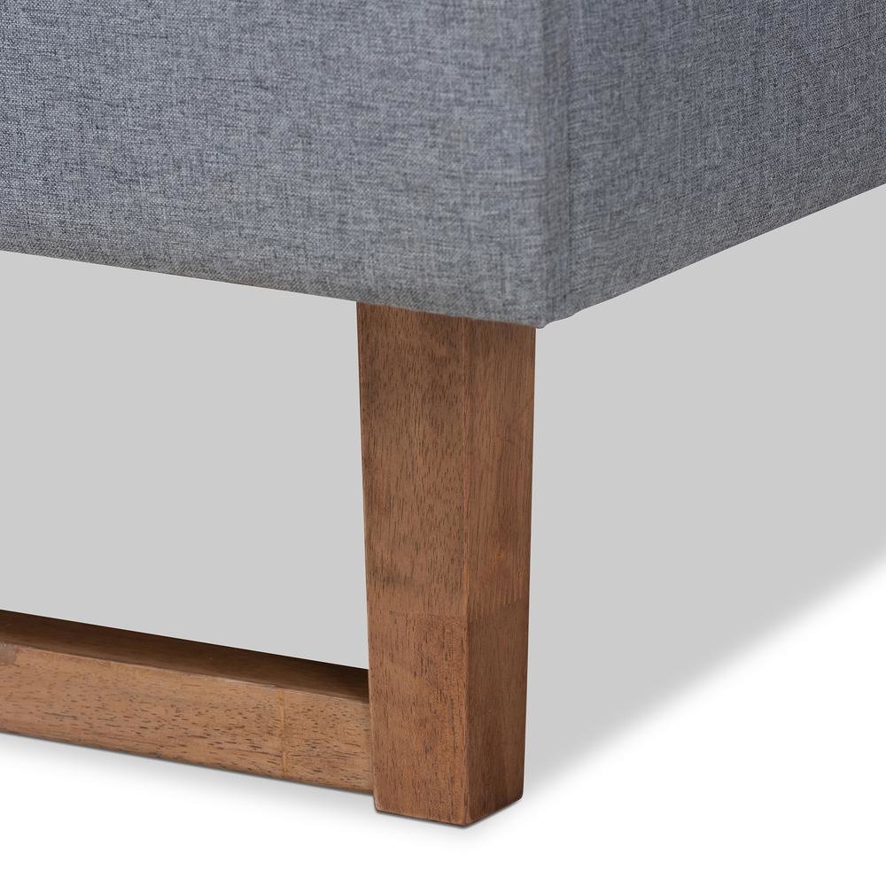 Ash Walnut Brown Finished Wood Queen Size Platform Bed