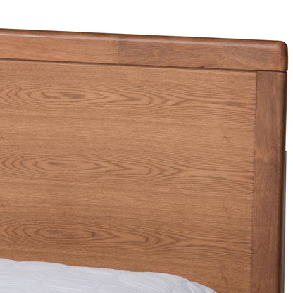 Walnut Brown Finished Wood Queen Size 3-Drawer Platform Storage Bed