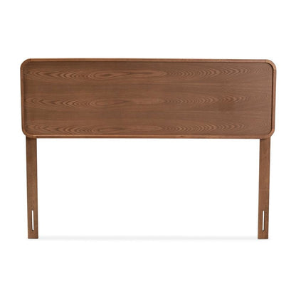 Mailene Mid-Century Modern Walnut Brown Finished Wood Queen Size Headboard