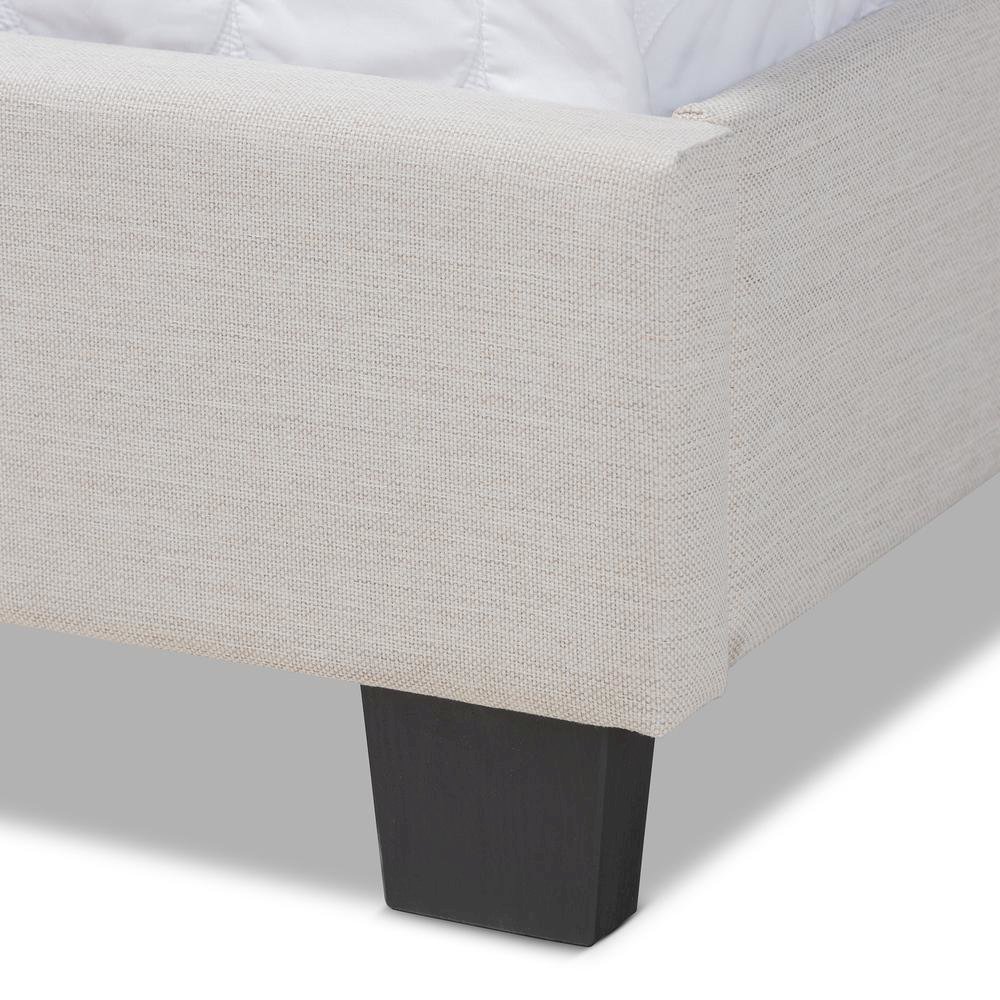 Ansa Modern and Contemporary Beige Fabric Upholstered Queen Size Bed