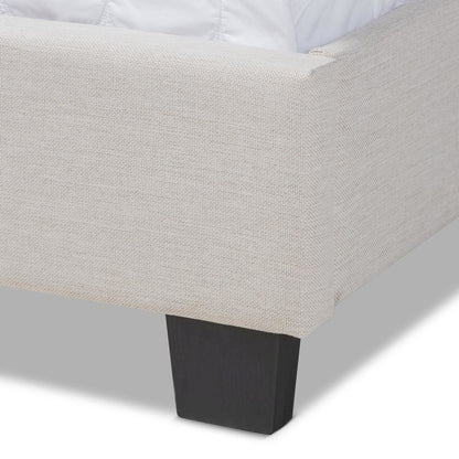 Ansa Modern and Contemporary Beige Fabric Upholstered Queen Size Bed