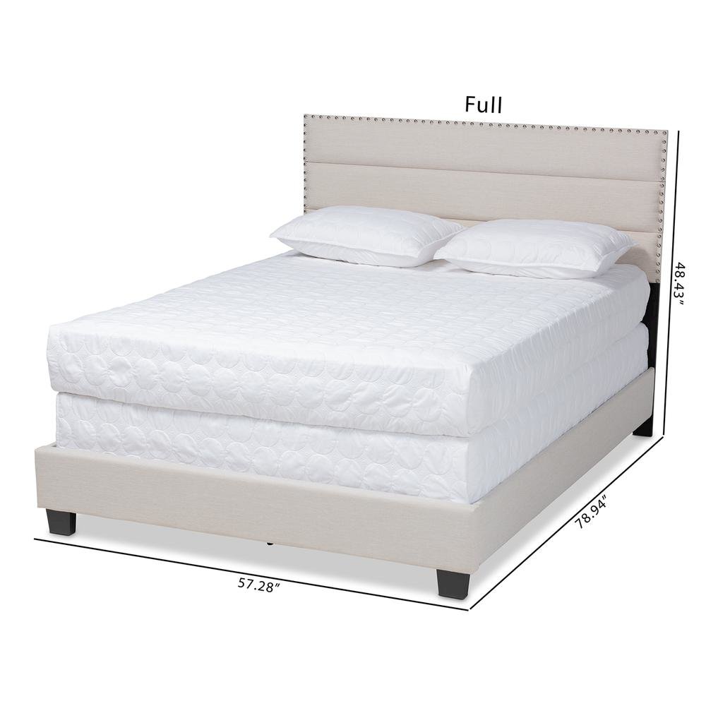 Ansa Modern and Contemporary Beige Fabric Upholstered Queen Size Bed