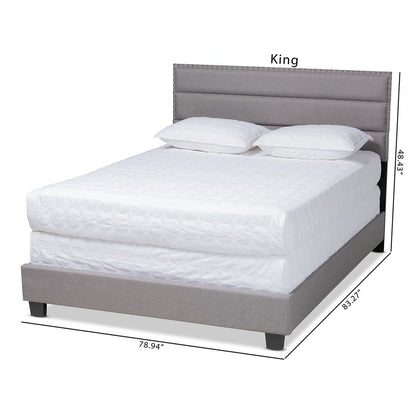 Baxton Studio Ansa Modern and Contemporary Grey Fabric Upholstered Full Size Bed