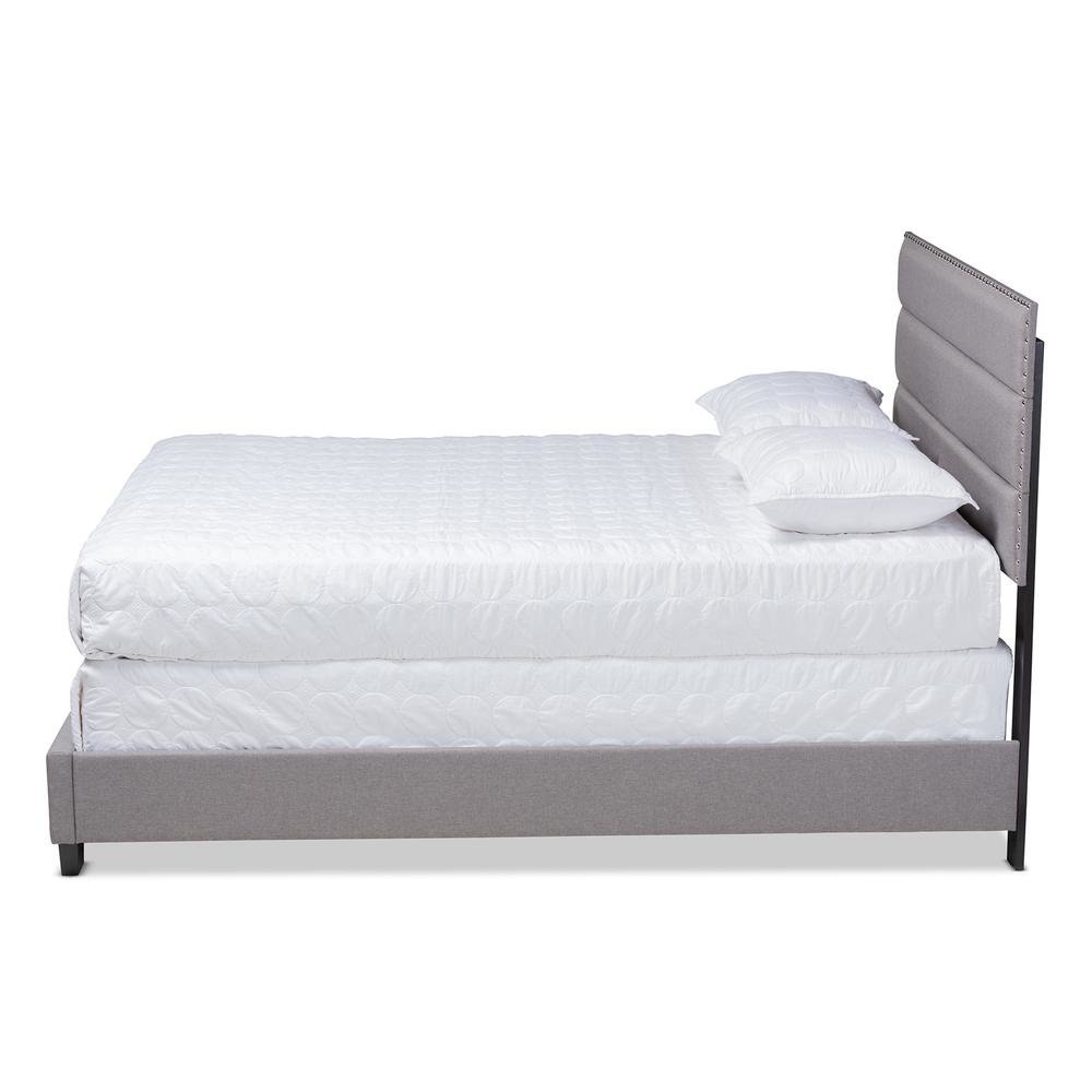 Ansa Modern and Contemporary Grey Fabric Upholstered Queen Size Bed