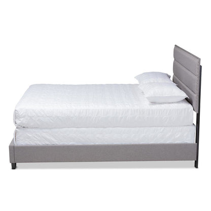 Ansa Modern and Contemporary Grey Fabric Upholstered Queen Size Bed