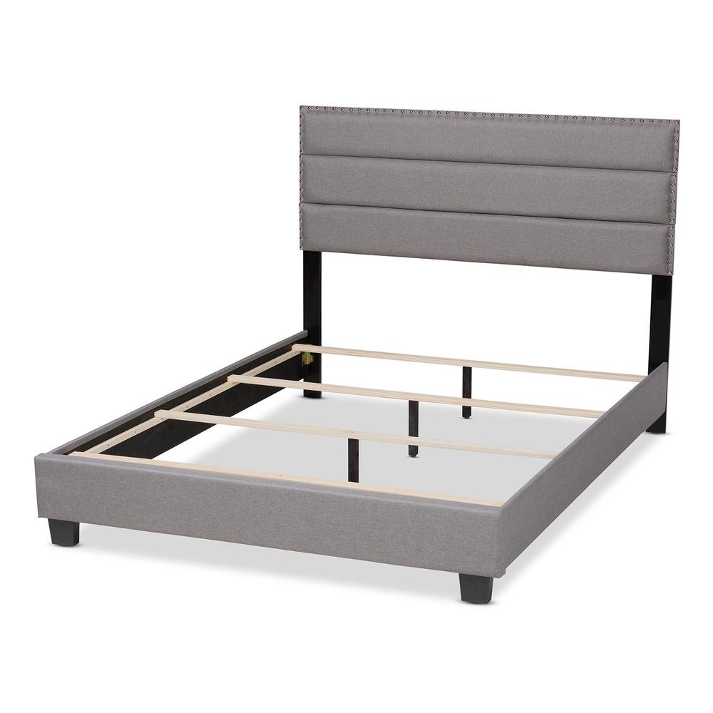 Ansa Modern and Contemporary Grey Fabric Upholstered Queen Size Bed