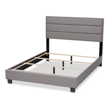 Ansa Modern and Contemporary Grey Fabric Upholstered Queen Size Bed