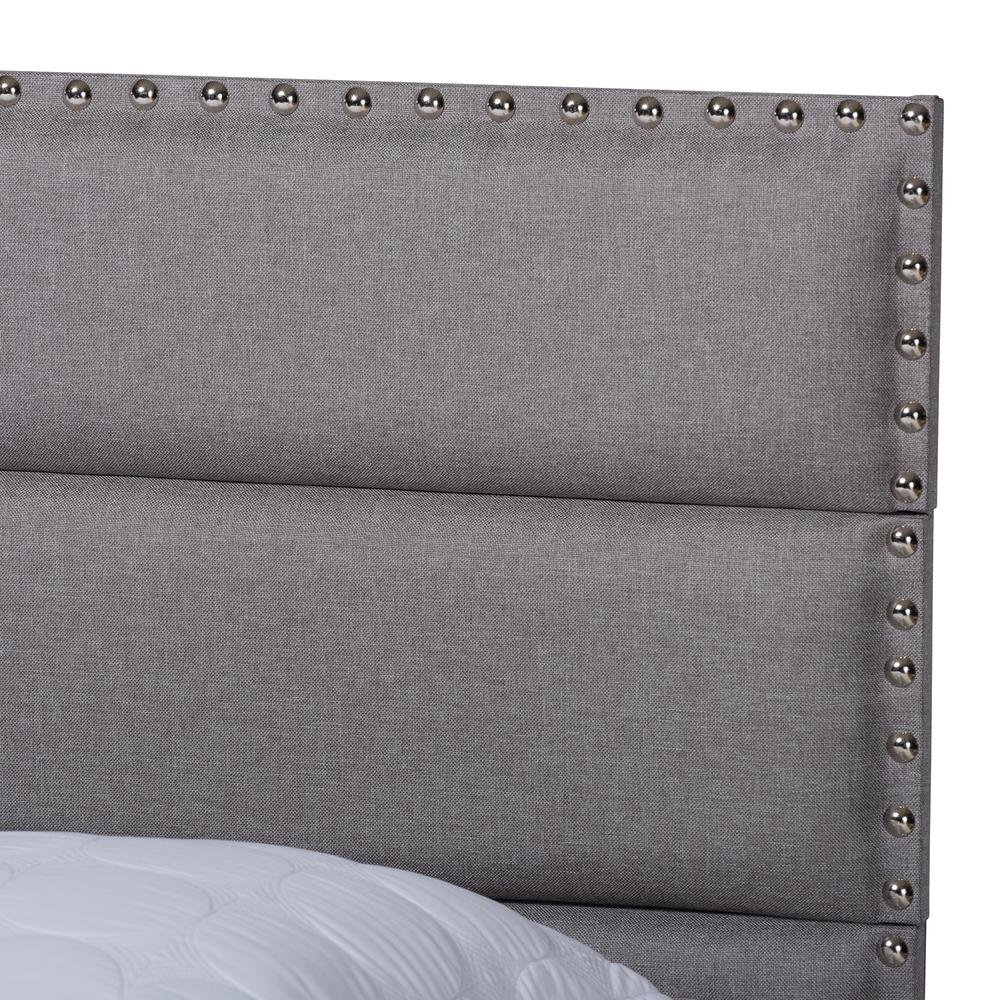 Ansa Modern and Contemporary Grey Fabric Upholstered Queen Size Bed