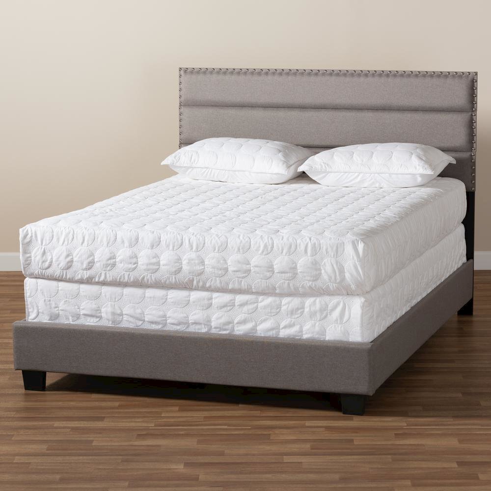 Ansa Modern and Contemporary Grey Fabric Upholstered Queen Size Bed