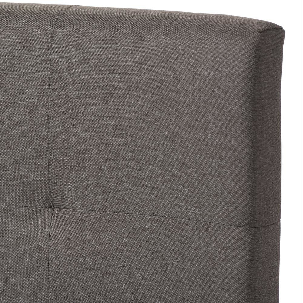 Grey Fabric Upholstered Grid-tufting Queen Size Bed