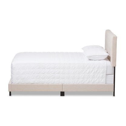 Cassandra Modern and Contemporary Light Beige Fabric Upholstered King Size Bed
