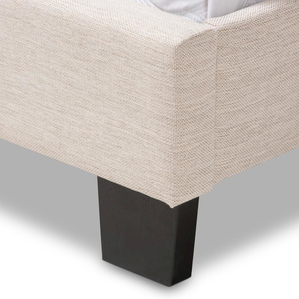Cassandra Modern and Contemporary Light Beige Fabric Upholstered King Size Bed