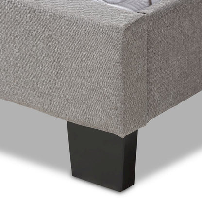 Cassandra Modern and Contemporary Light Grey Fabric Upholstered Queen Size Bed