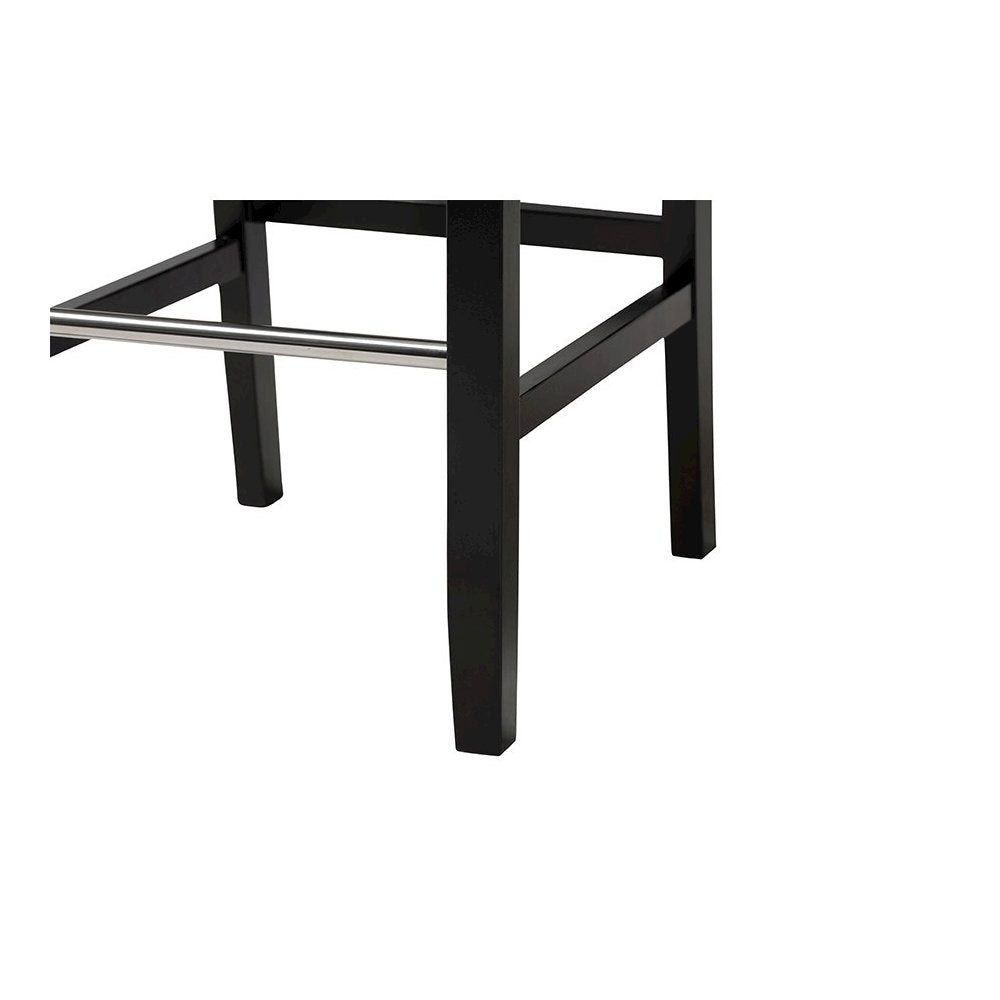 Baxton Studio Libra White Modern Bar Stool with Nail Head Trim (Set of 2)