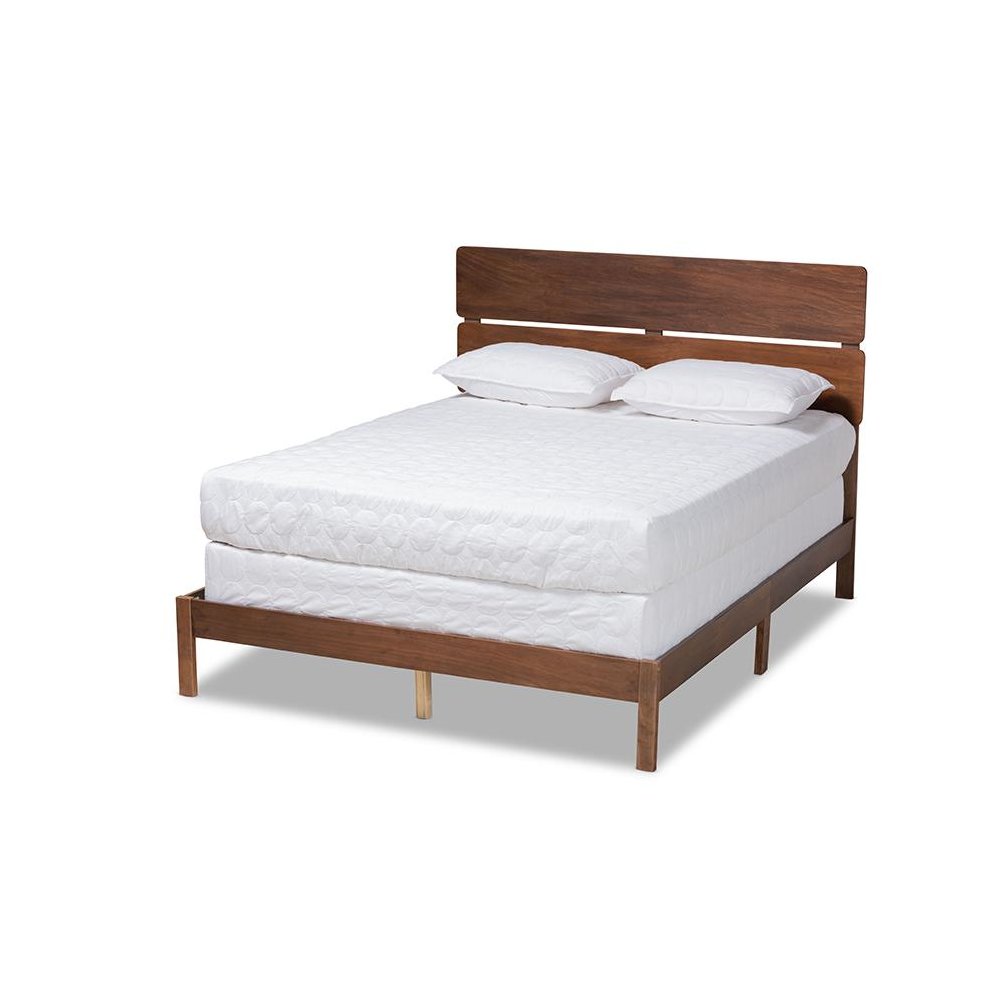 Anthony Modern and Contemporary Walnut Brown Finished Wood King Size Panel Bed